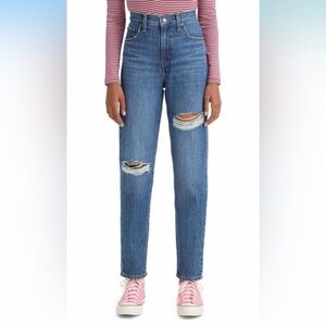 Levis high waisted mom jeans ripped distressed 28 denim